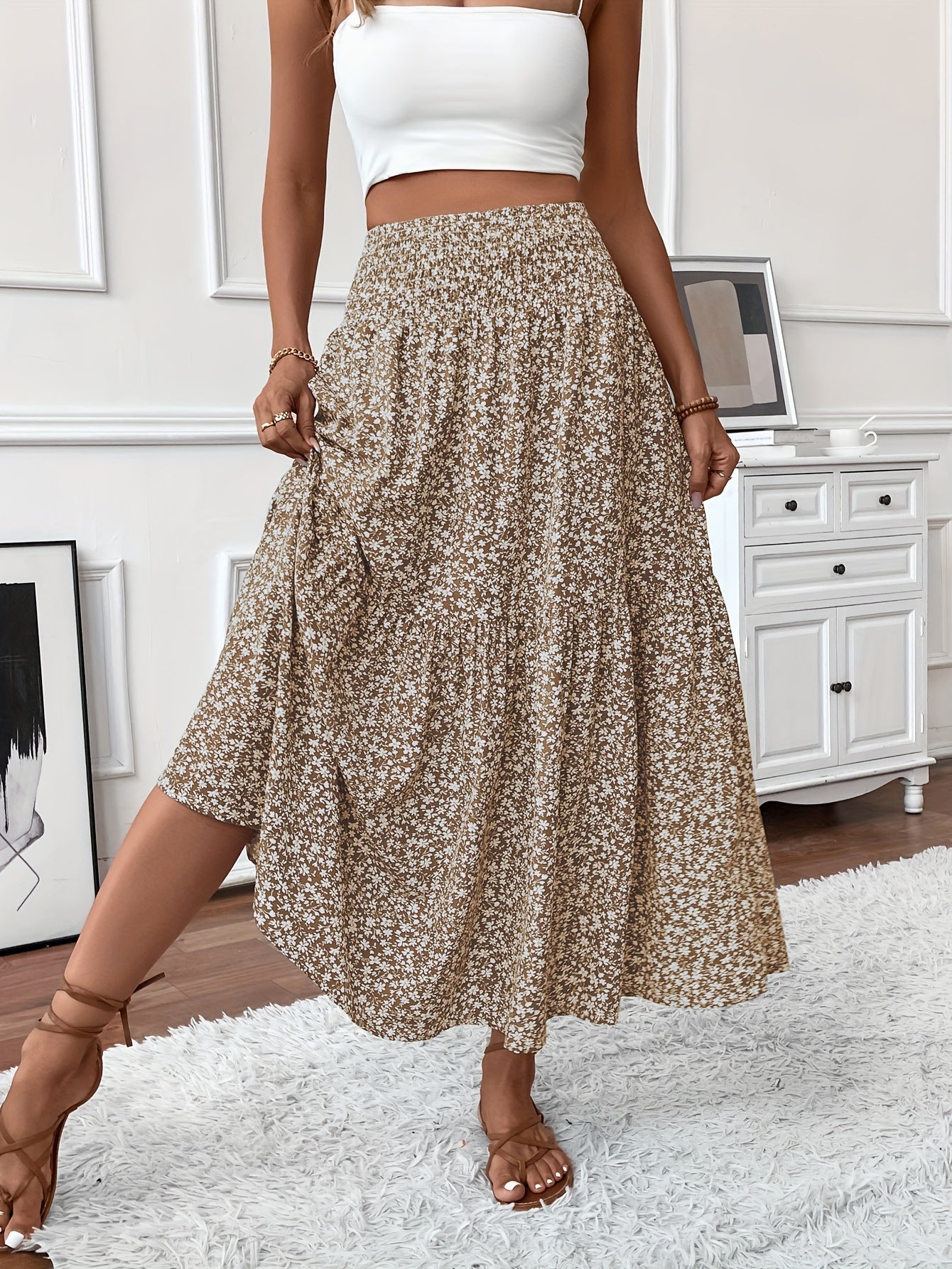 Sylvia™ – Tiered Floral Maxi Skirt