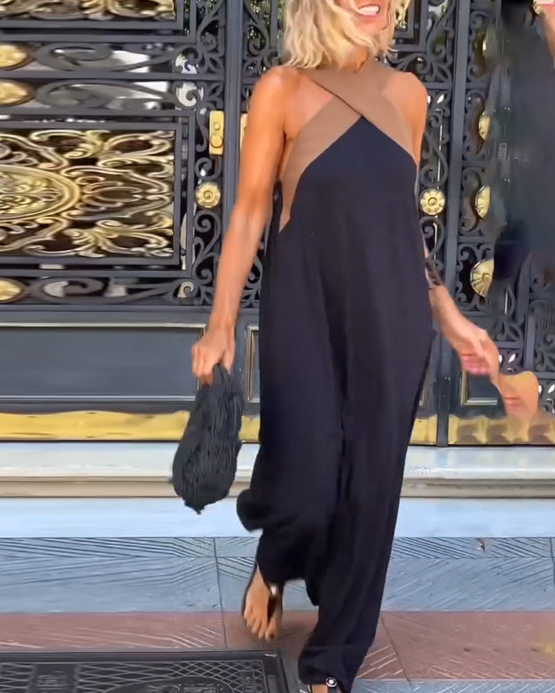 Sylvia™ – Crossover Halter Maxi Dress