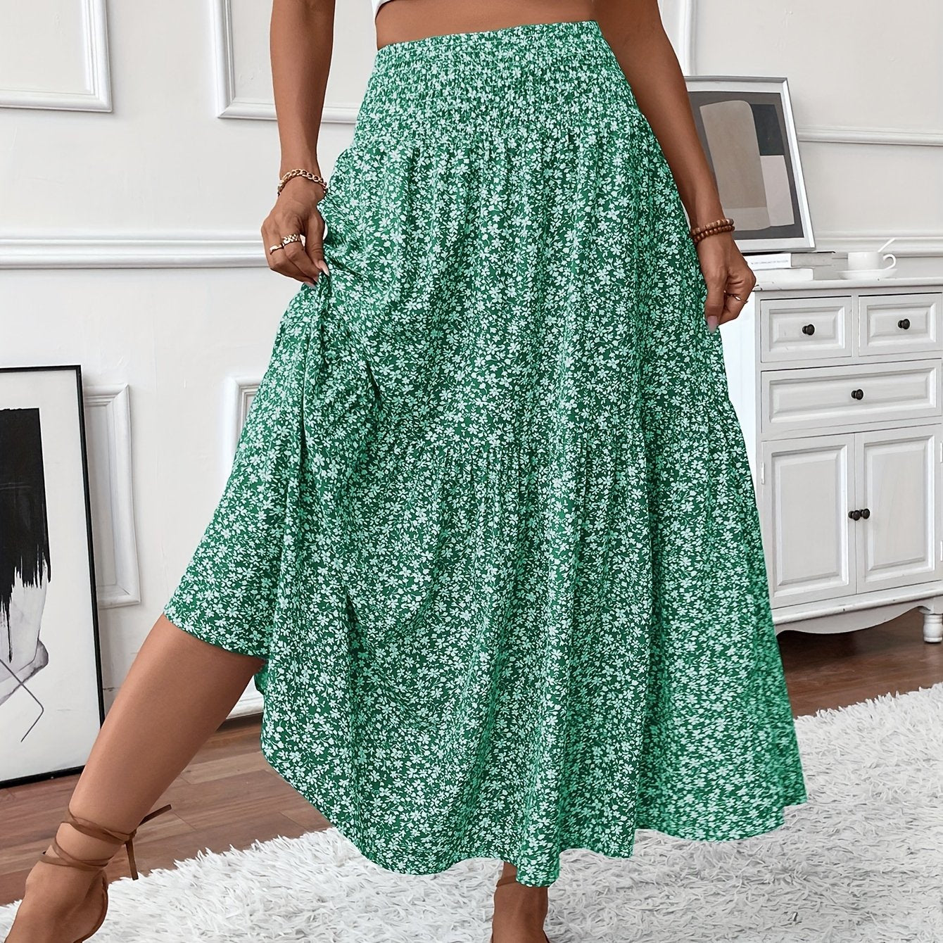 Sylvia™ – Tiered Floral Maxi Skirt