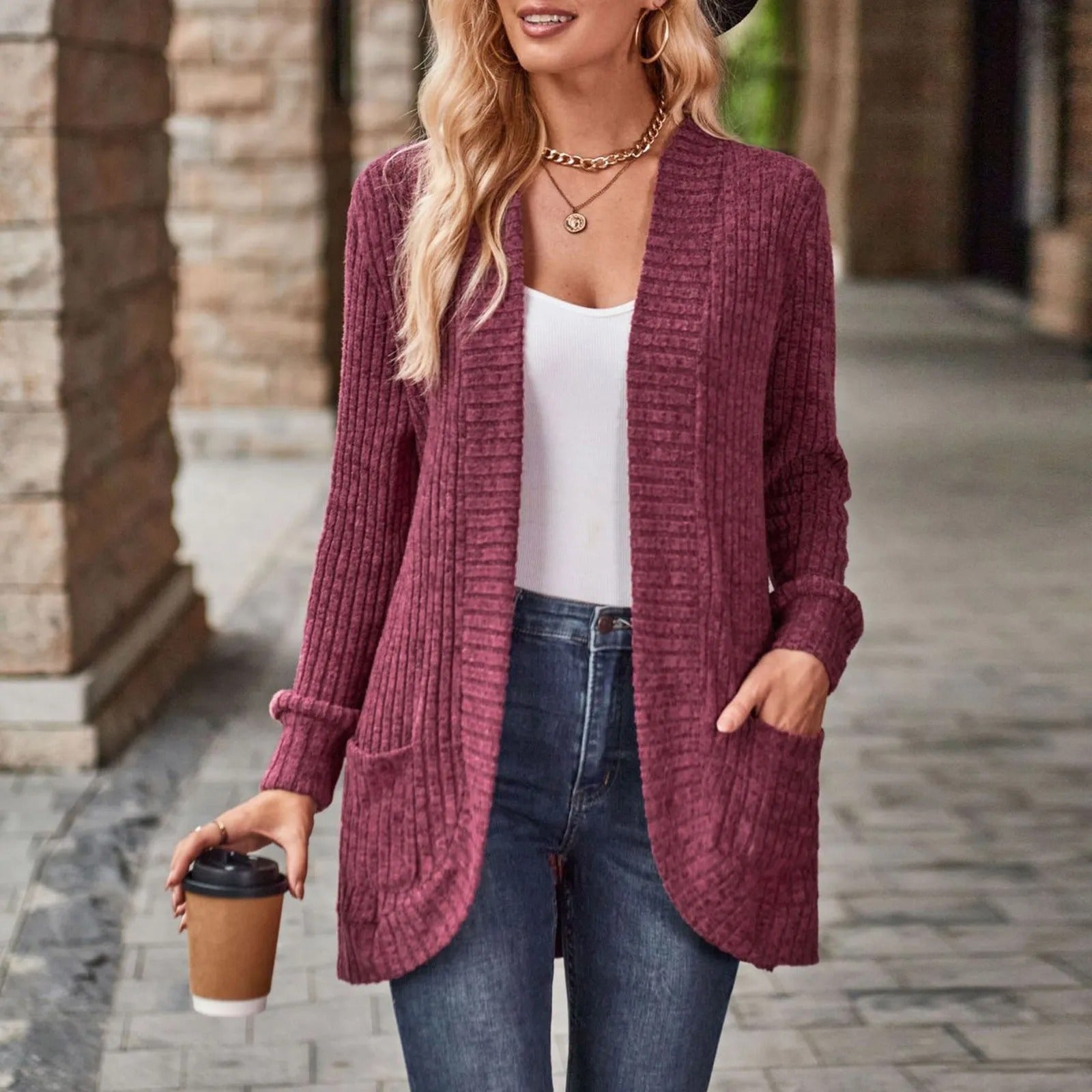 Sylvia™ – Ribbed Knit Cardigan