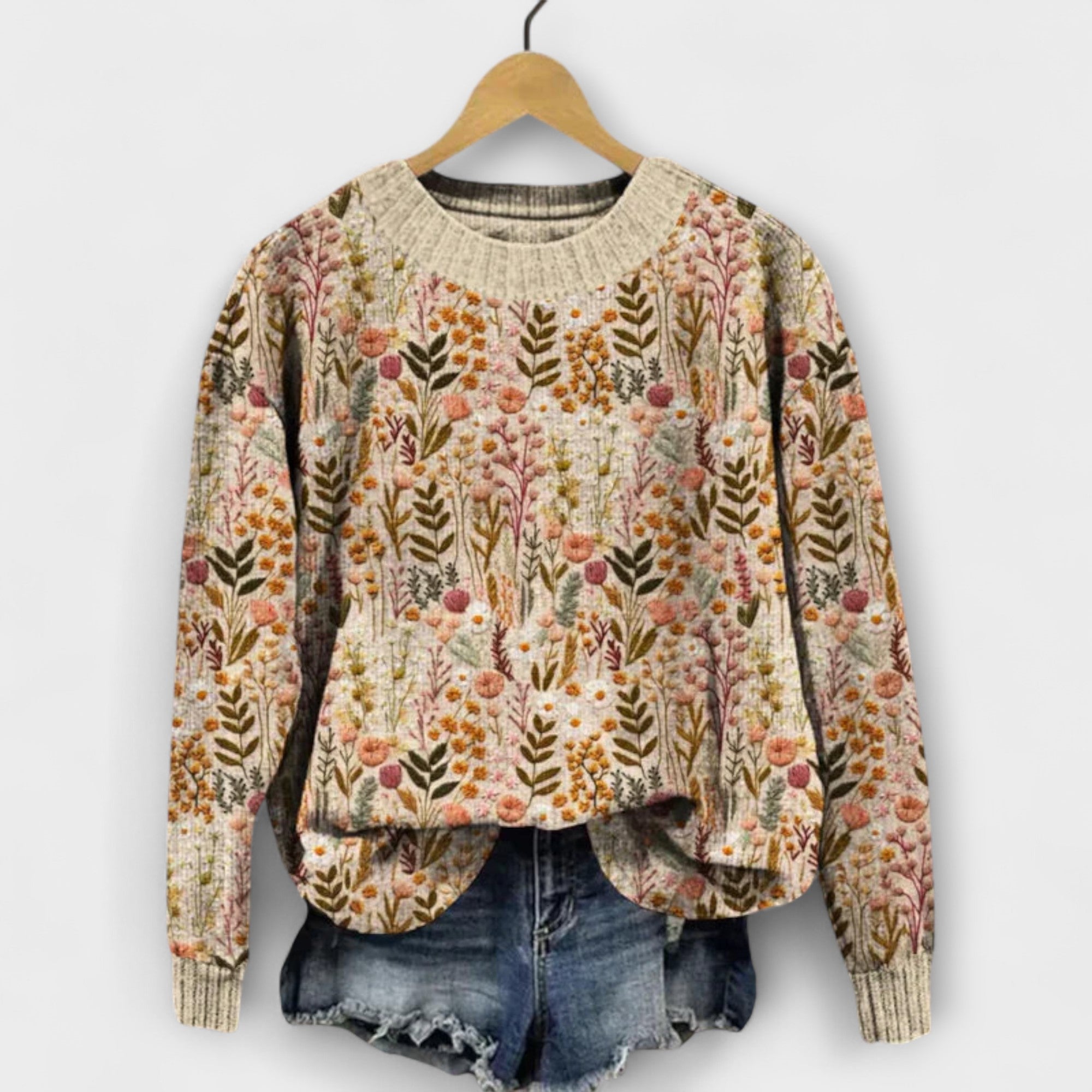 Sylvia™ | Elegant Floral Knit Sweater