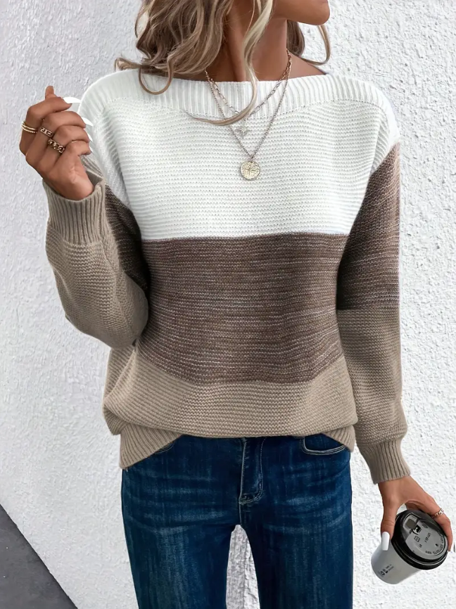 Sylvia™ - Elegant Long-Sleeve Sweater with Dropped Shoulders