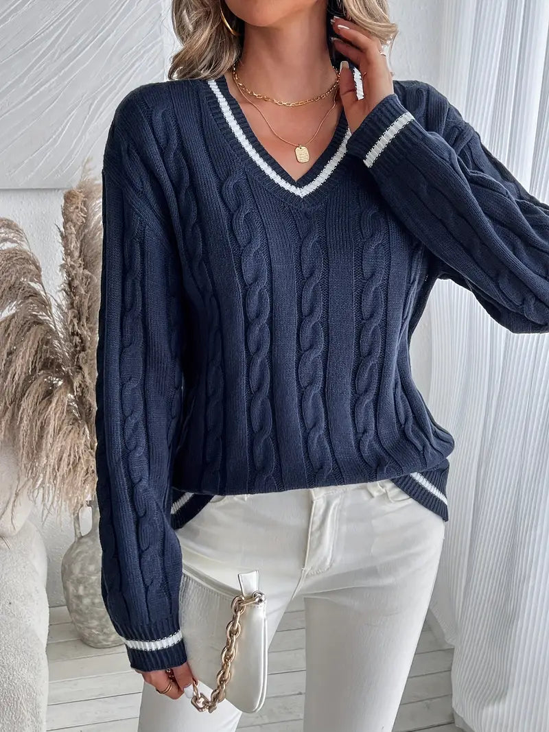 Sylvia™ | Comfortable V-Neck Autumn Sweater