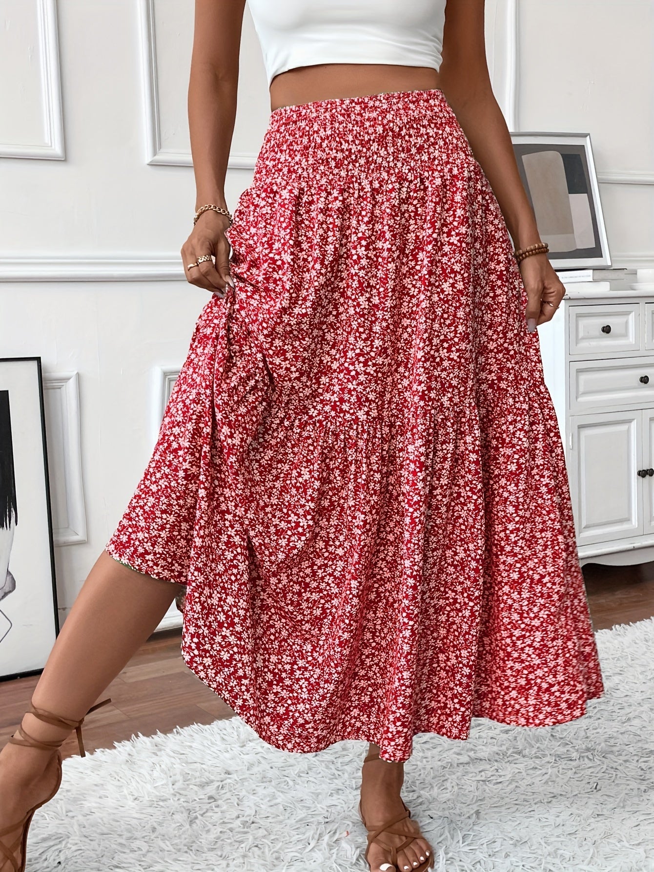 Sylvia™ – Tiered Floral Maxi Skirt