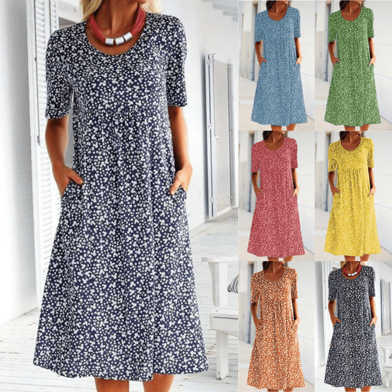 Sylvia™– Floral Pocket Midi Dress