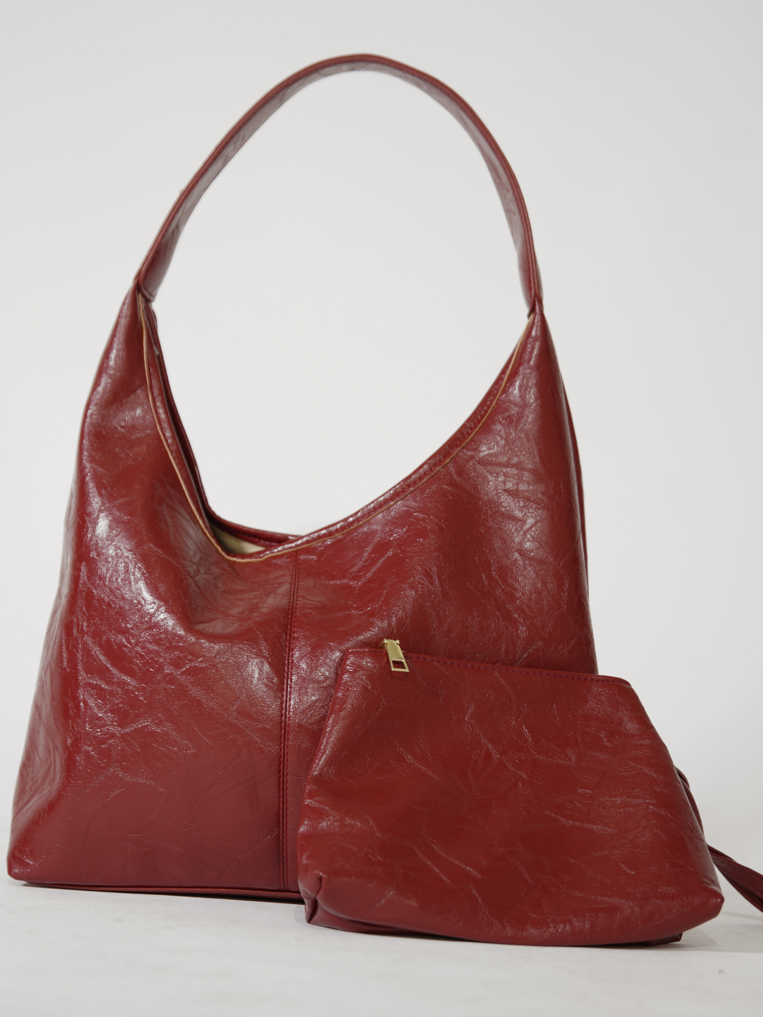 Sylvia™ Crimson Luxe Leather Satchel