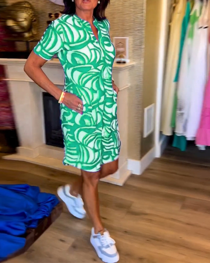 Sylvia™ – Abstract Polo Mini Dress