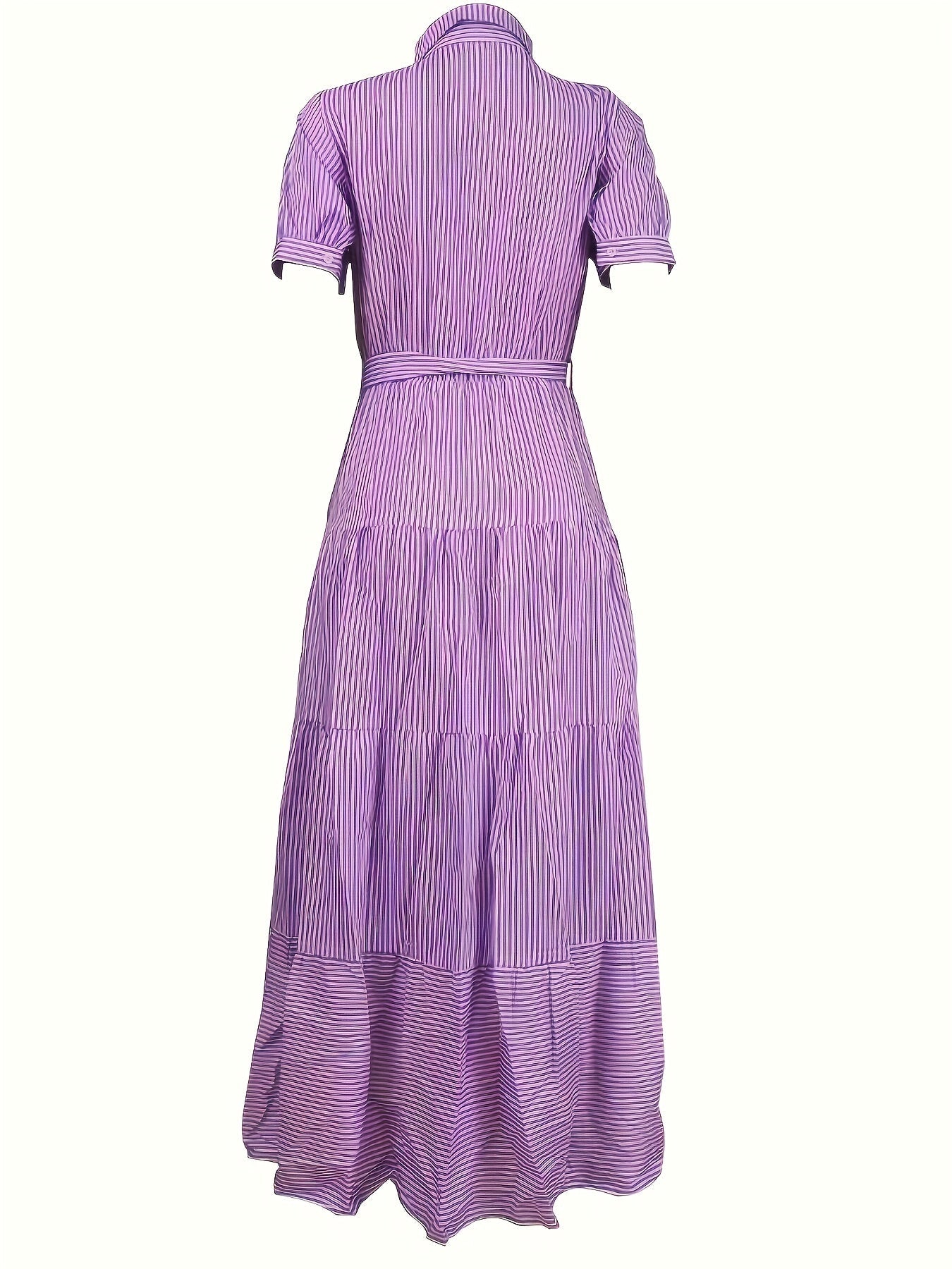 Sylvia™ – Belted Striped Shirt Dress