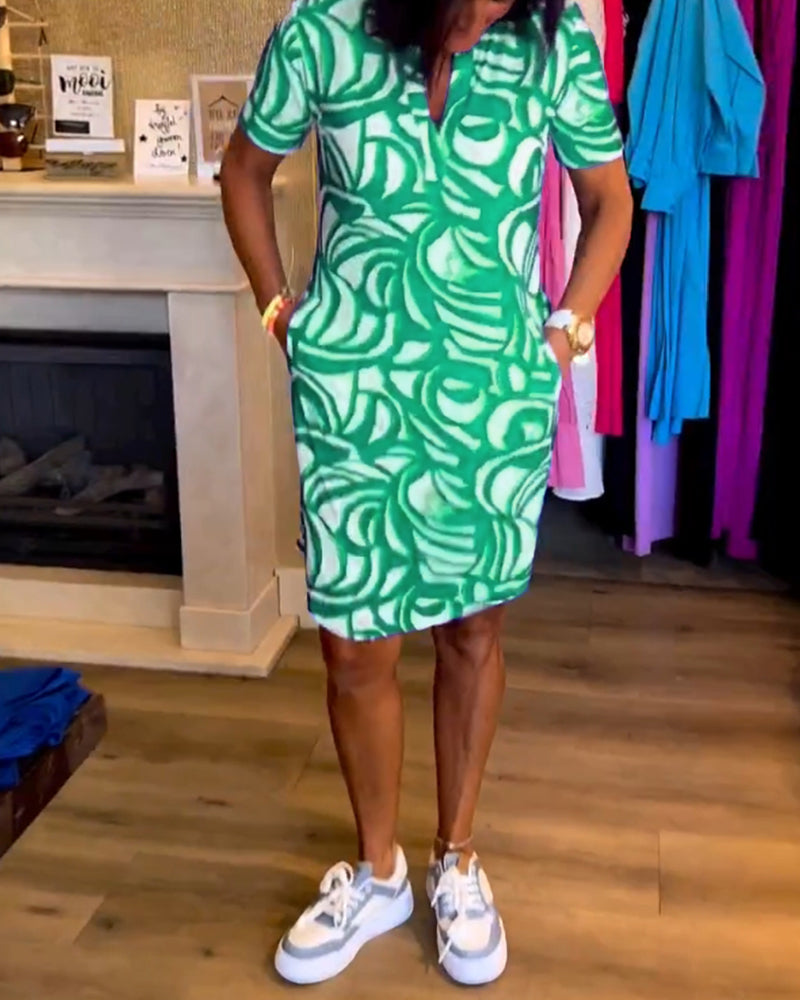 Sylvia™ – Abstract Polo Mini Dress