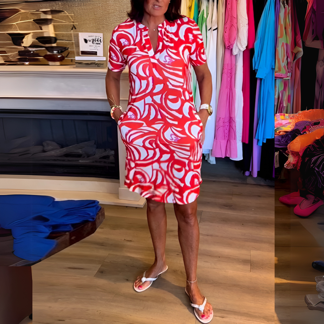 Sylvia™ – Abstract Polo Mini Dress