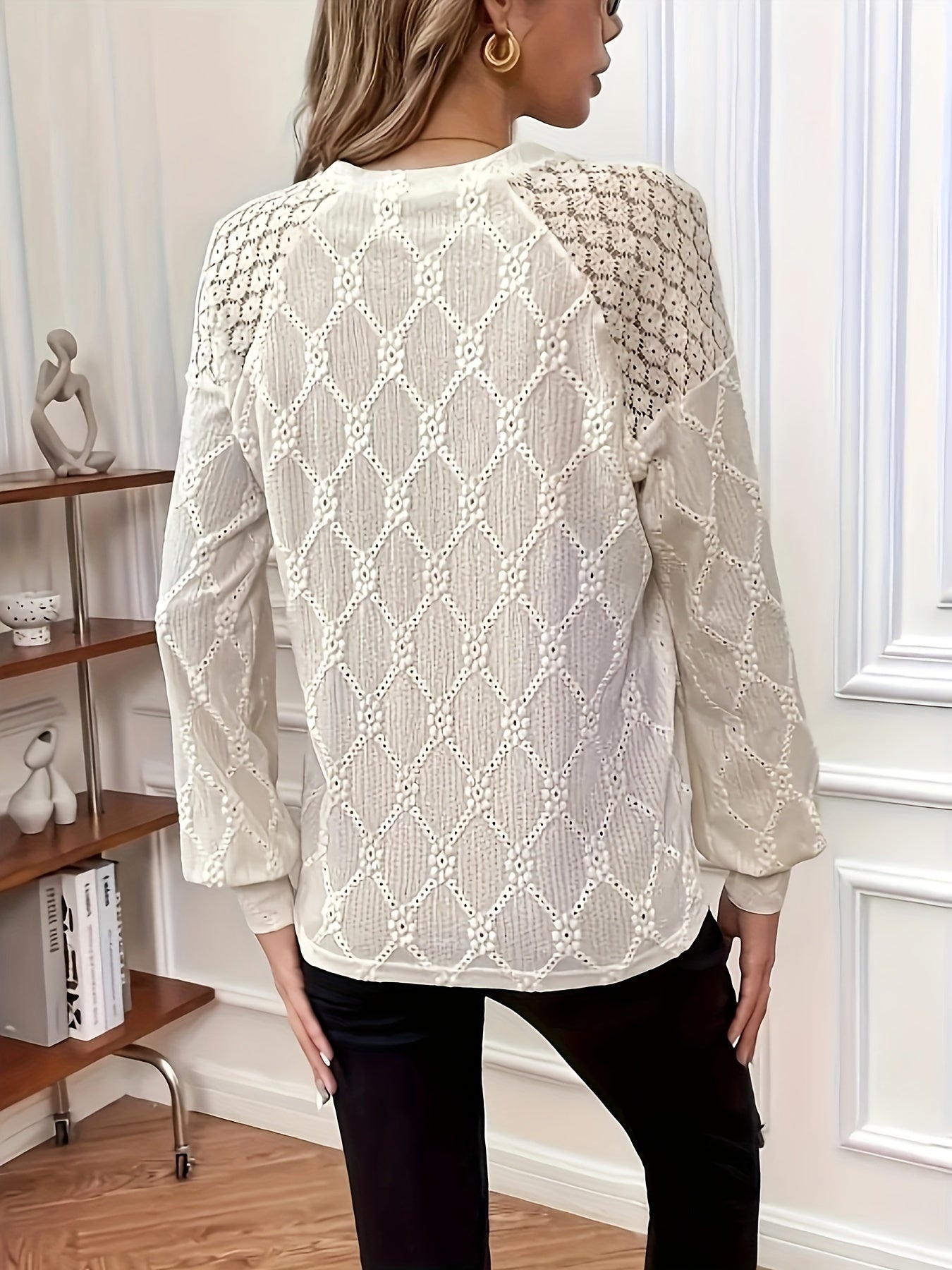 Sylvia™ – Eyelet Button Detail Blouse