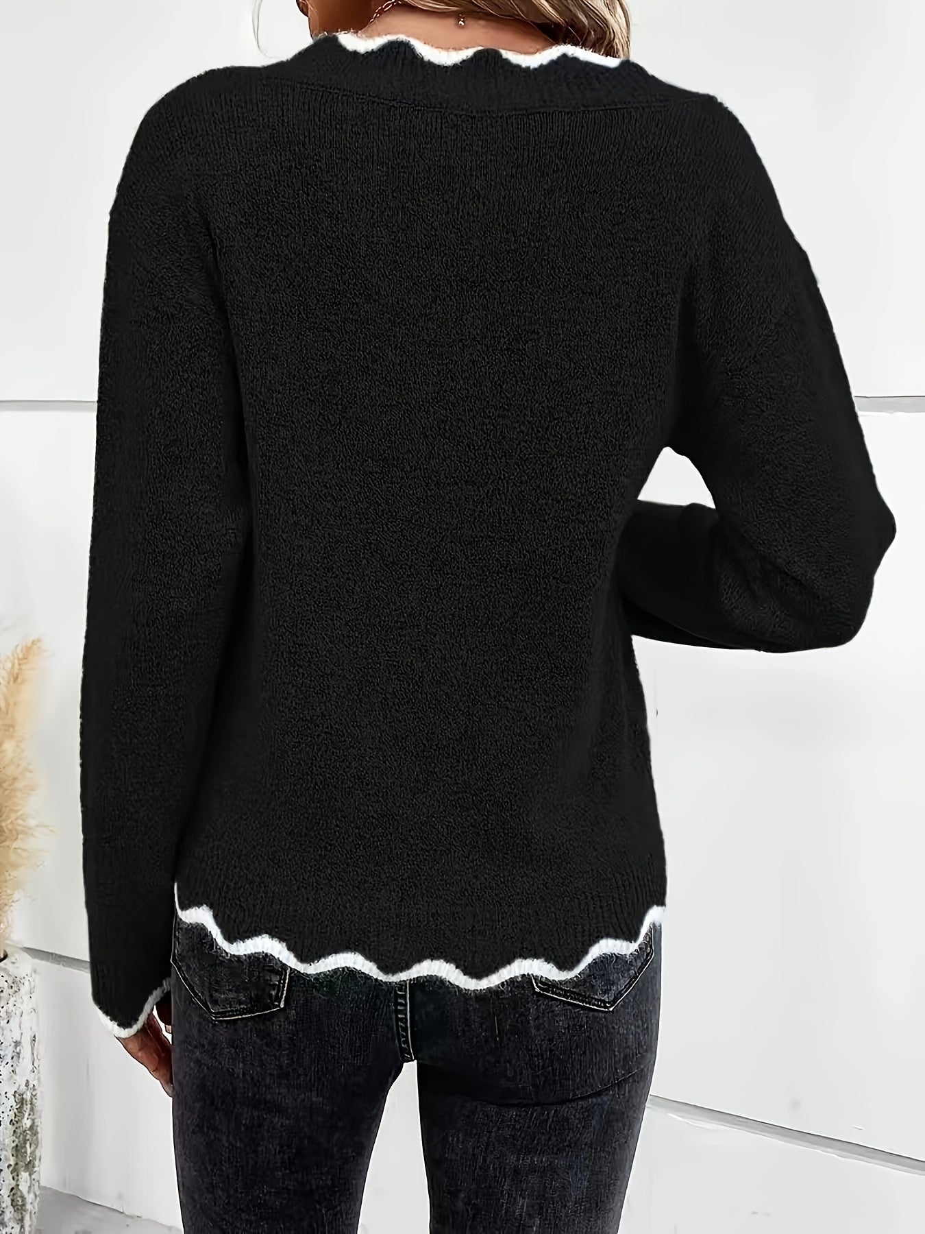 Sylvia™ – Ruffled V-Neck Sweater