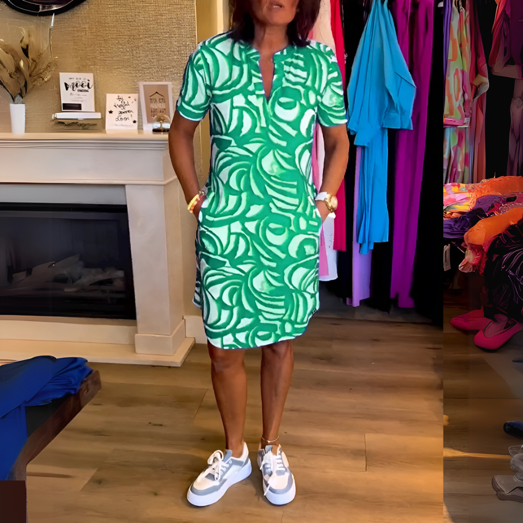 Sylvia™ – Abstract Polo Mini Dress