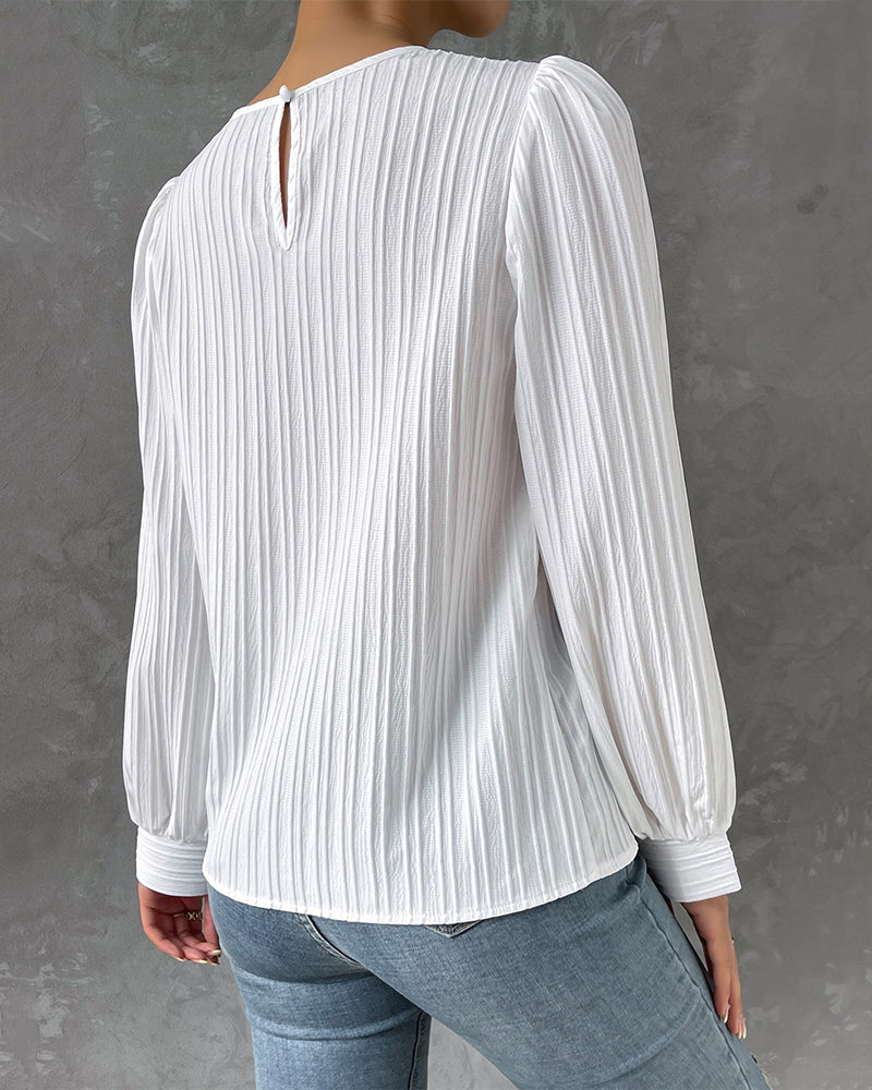 Sylvia™ – Textured Long Sleeve Blouse