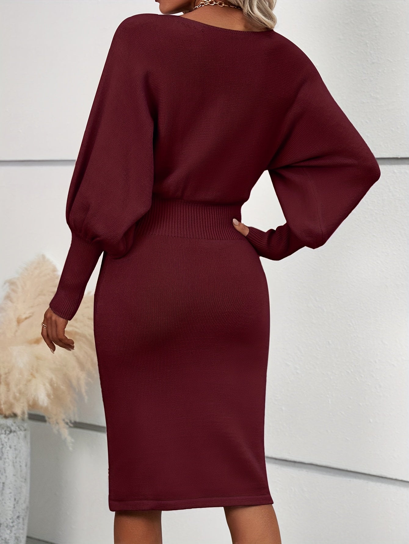 Sylvia™ – Ribbed Knit Midi Dress