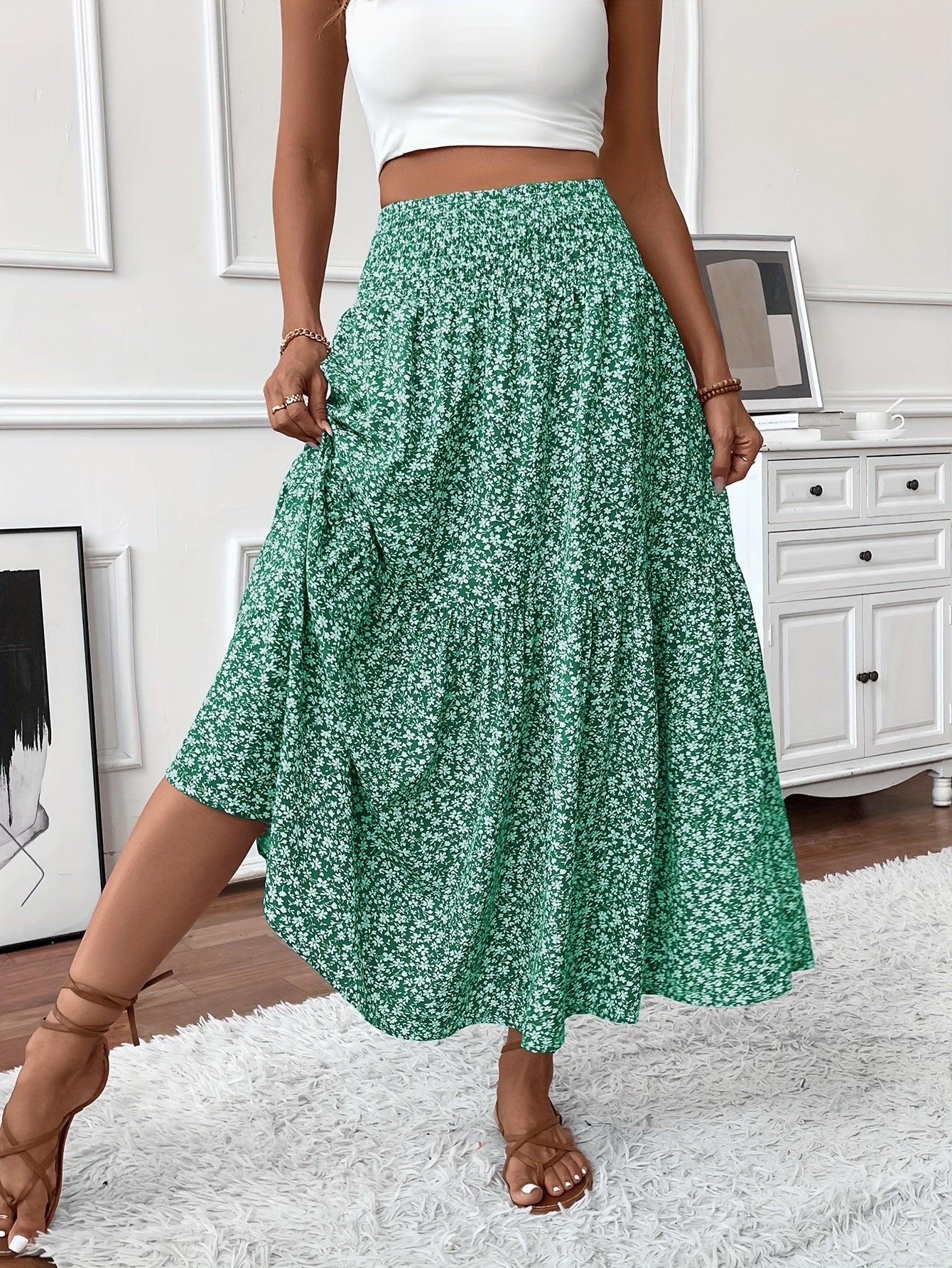 Sylvia™ – Tiered Floral Maxi Skirt