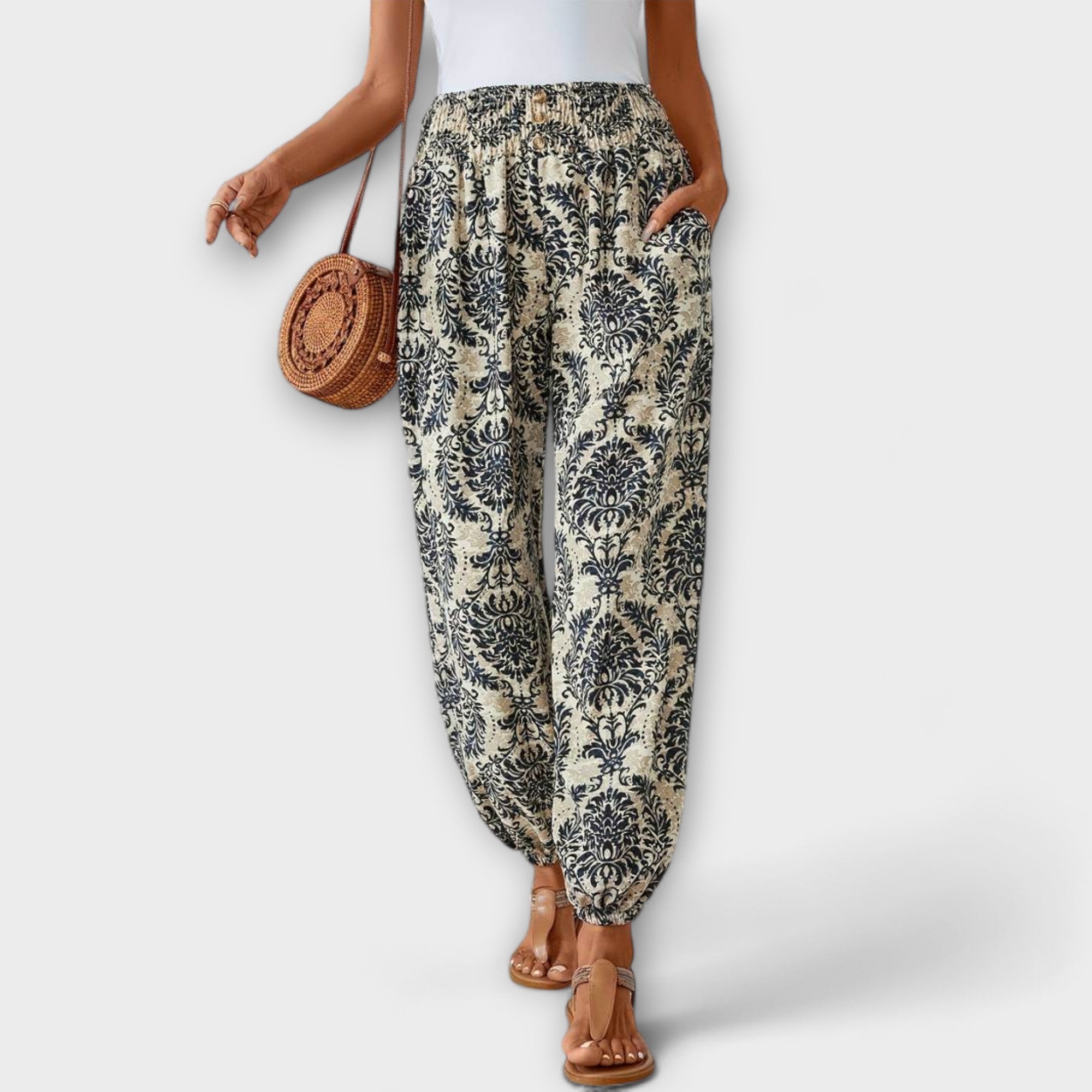 Sylvia™ - Trousers with Ethnic Graphic