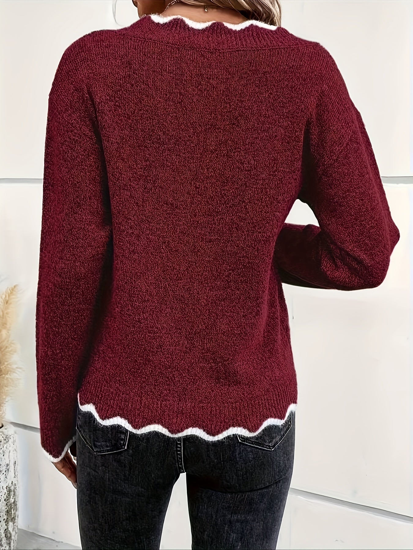 Sylvia™ – Ruffled V-Neck Sweater