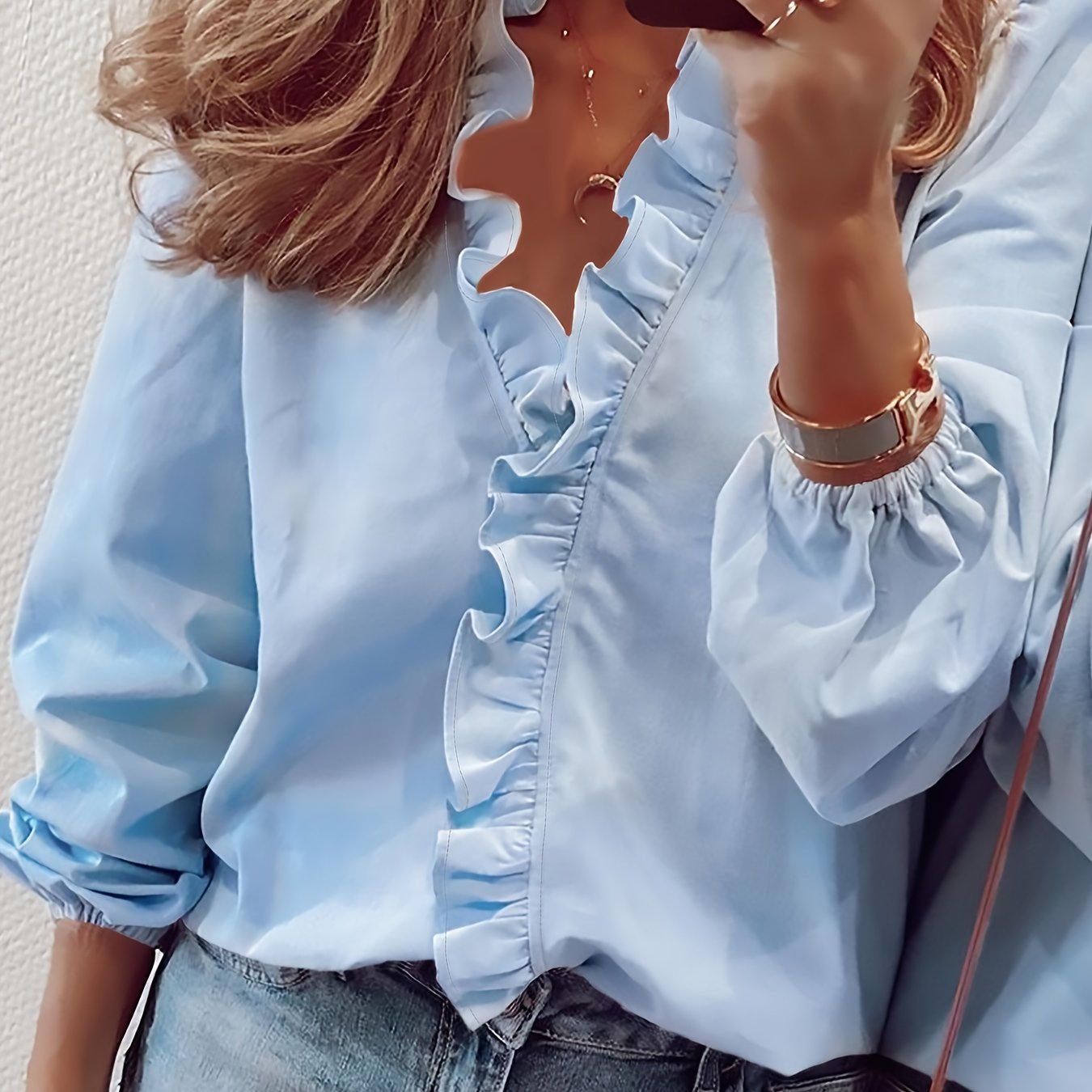 Sylvia™ – Ruffled V-Neck Blouse