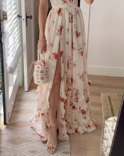 Sylvia™ – Floral Ruffle Maxi Dress