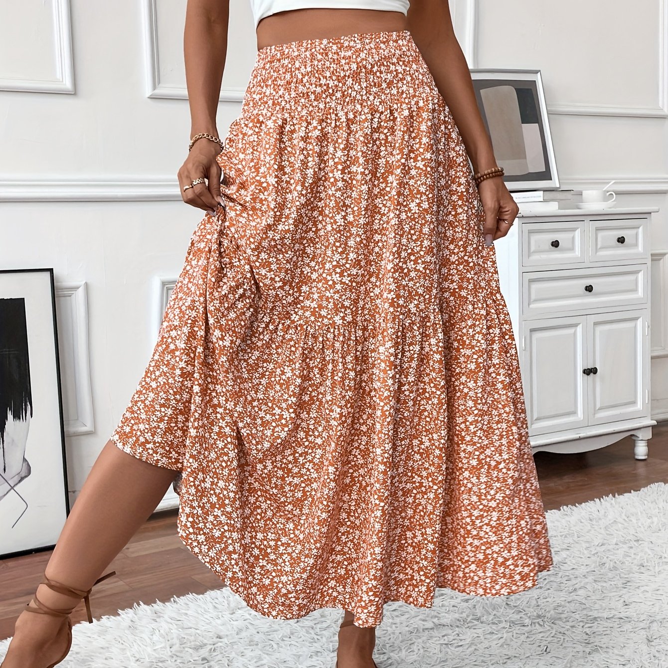 Sylvia™ – Tiered Floral Maxi Skirt