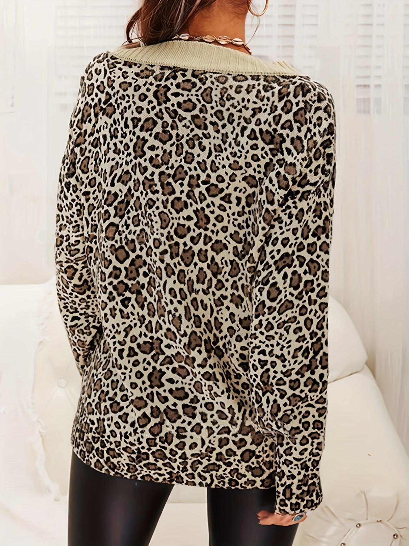 Sylvia™ - Leopard V-Neck Sweater
