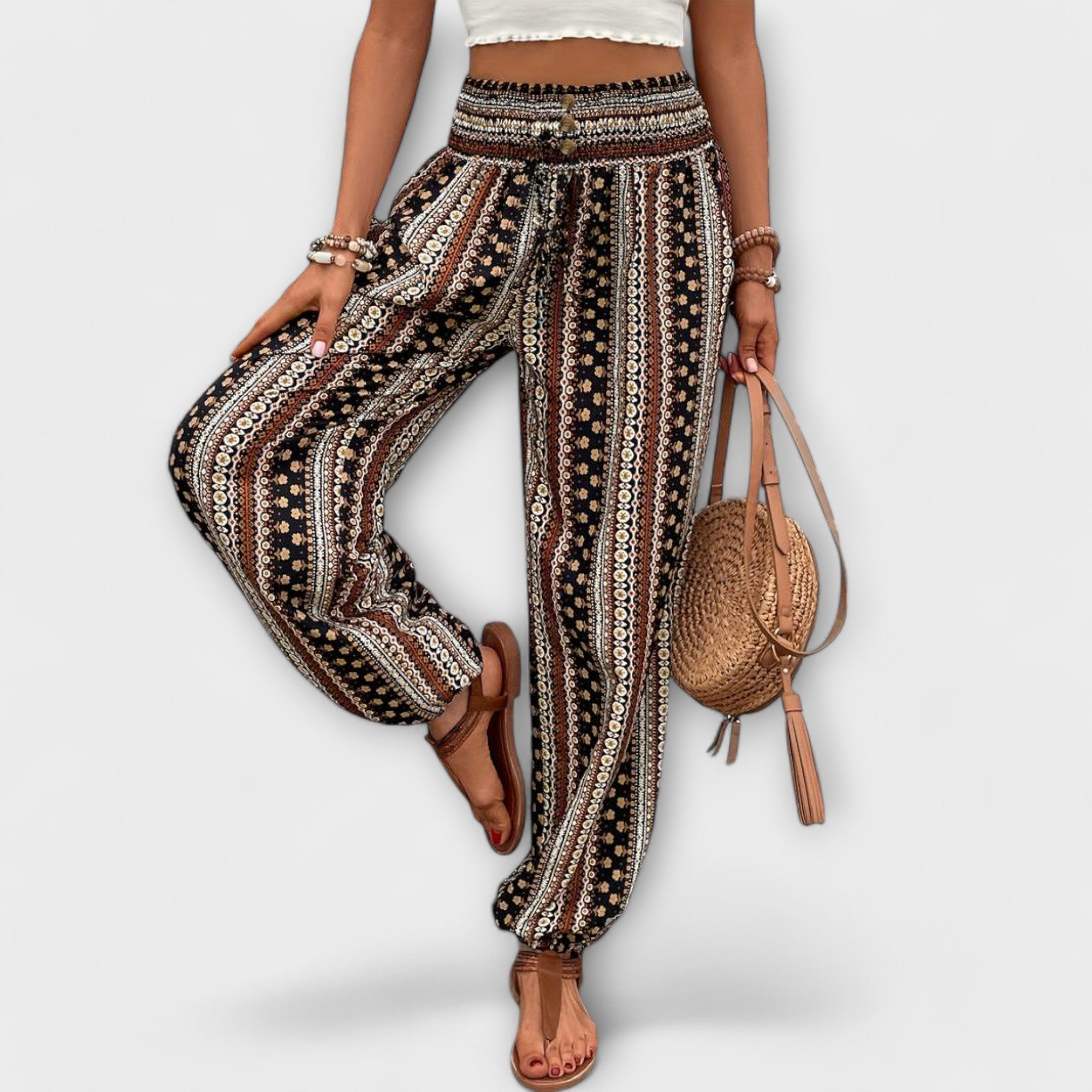 Sylvia™ - Trousers with Ethnic Graphic