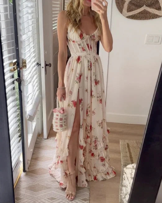 Sylvia™ – Floral Ruffle Maxi Dress