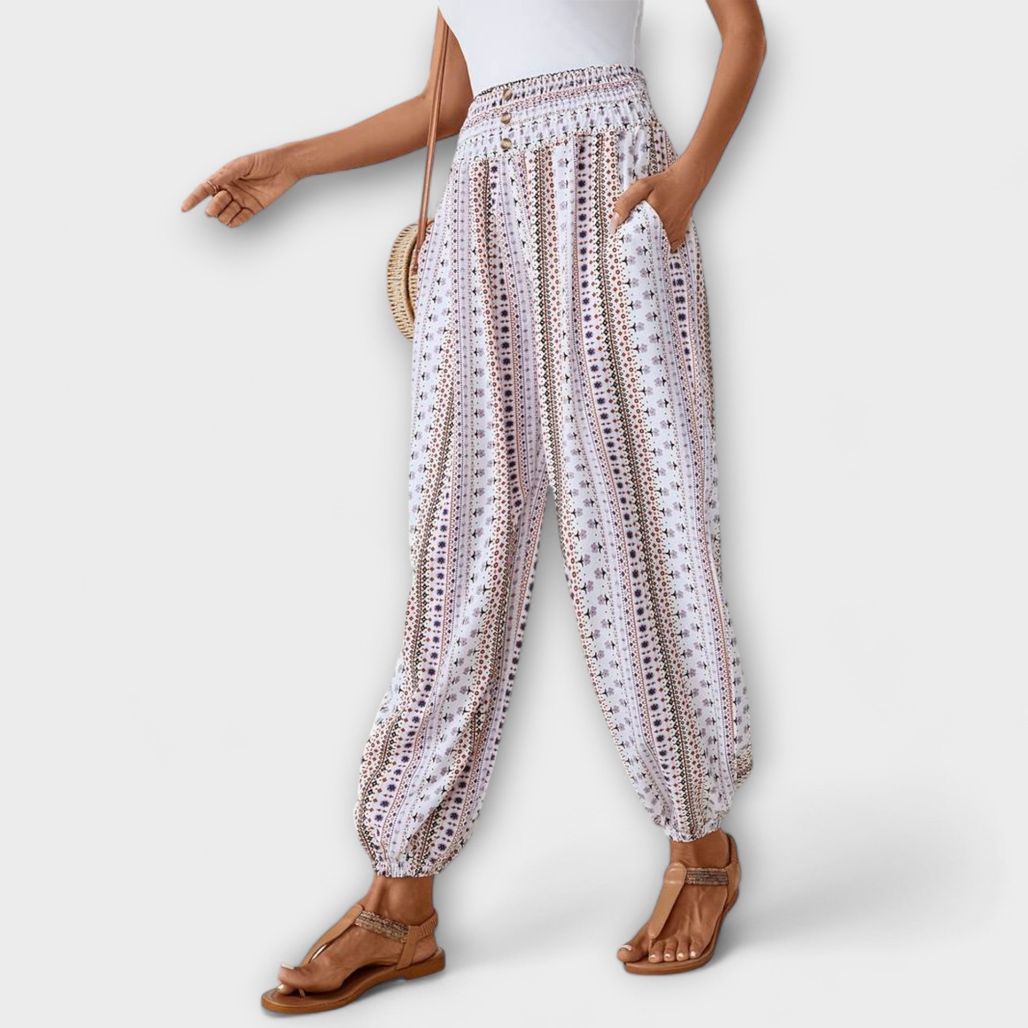 Sylvia™ - Trousers with Ethnic Graphic