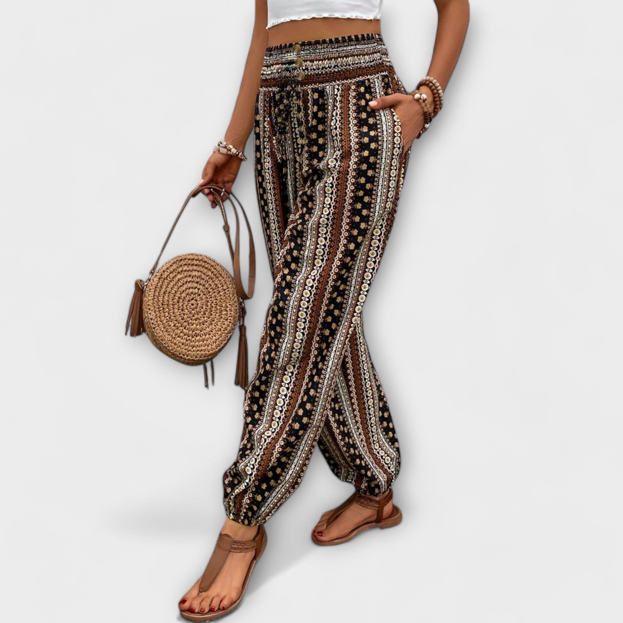 Sylvia™ - Trousers with Ethnic Graphic