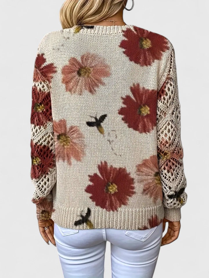 Sylvia™| Floral V-Neck Warm Blouse