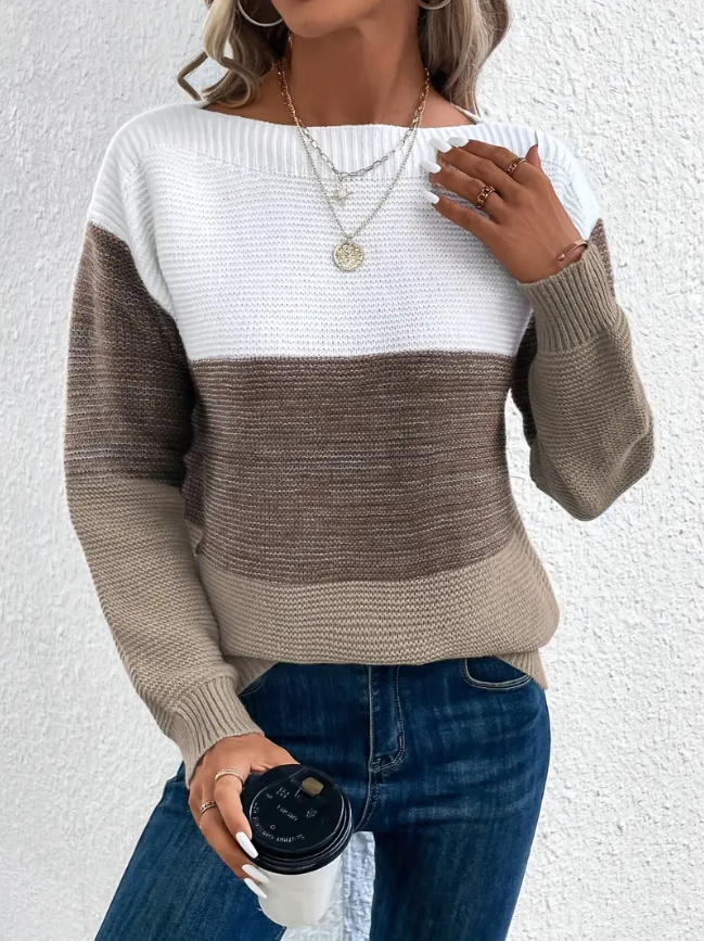 Sylvia™ - Elegant Long-Sleeve Sweater with Dropped Shoulders
