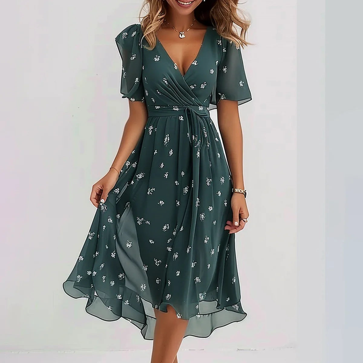Sylvia™ – Wrap Front Midi Dress