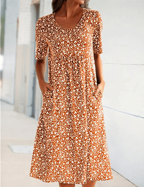 Sylvia™– Floral Pocket Midi Dress
