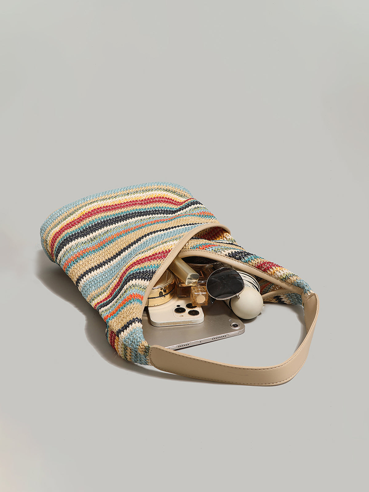 Sylvia™ Rainbow Grass Woven Shoulder Bag