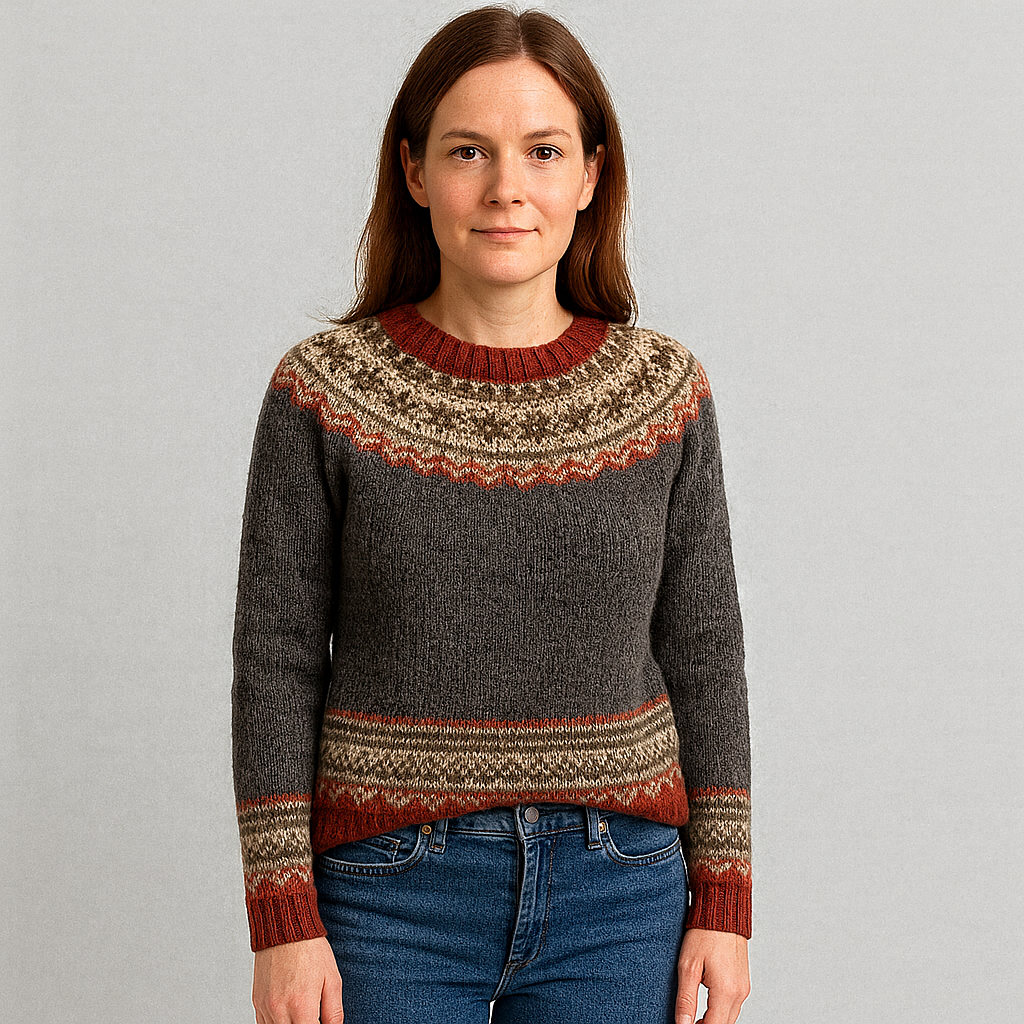 Sylvia™ | Nordic Ember & Forest Yoke Sweater