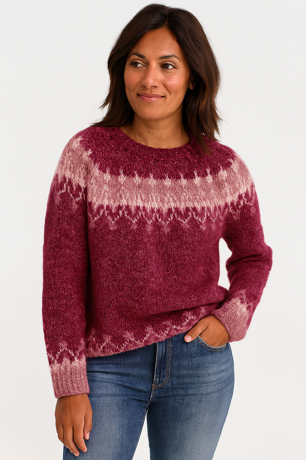 Sylvia™ | Vintage Icelandic Pattern Knit Sweater