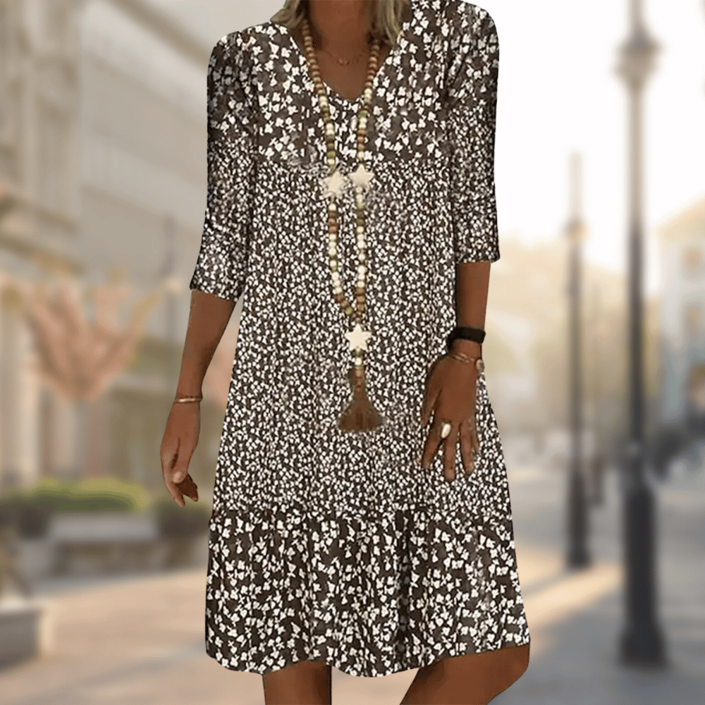 Sylvia™ – Star Floral Print Midi Dress