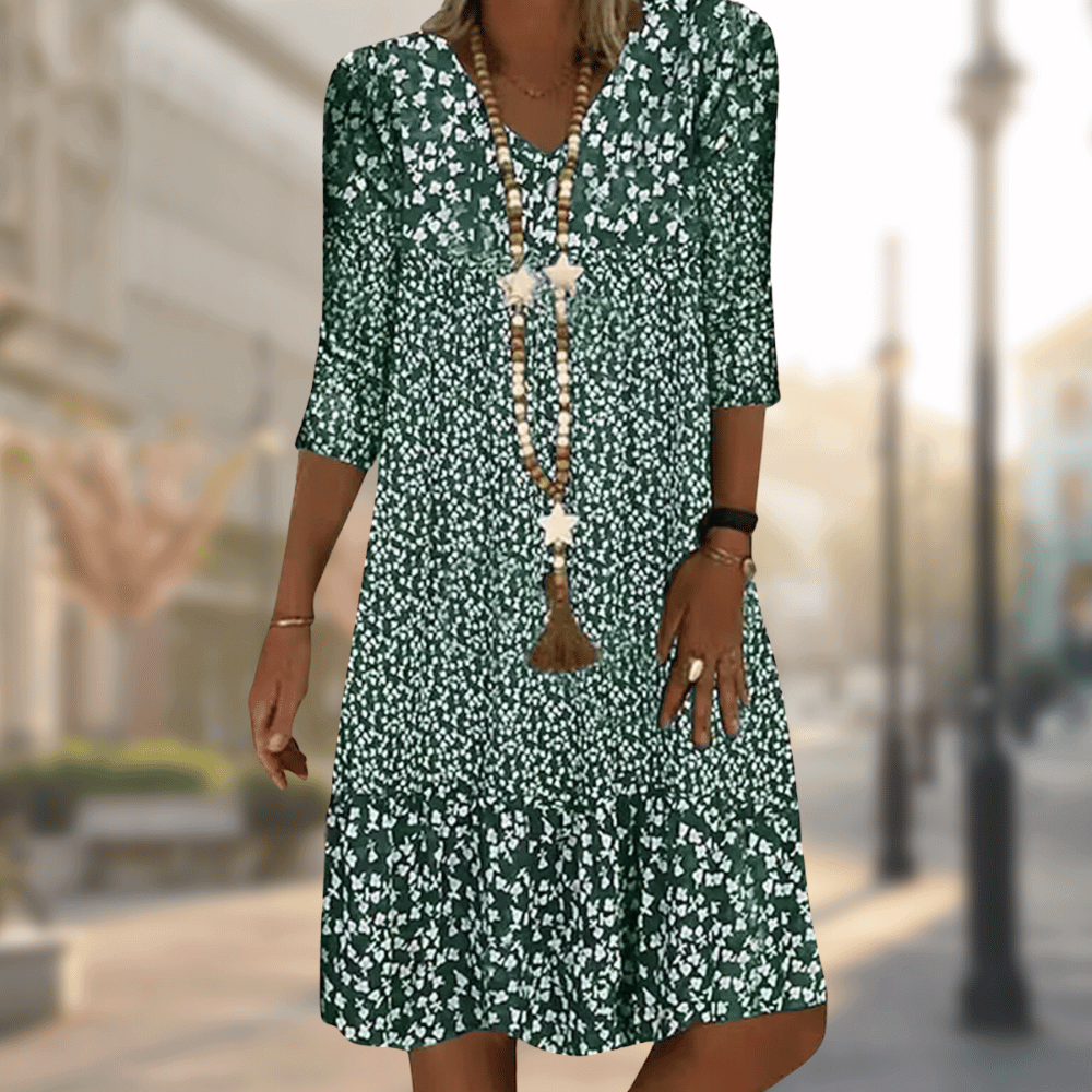 Sylvia™ – Star Floral Print Midi Dress
