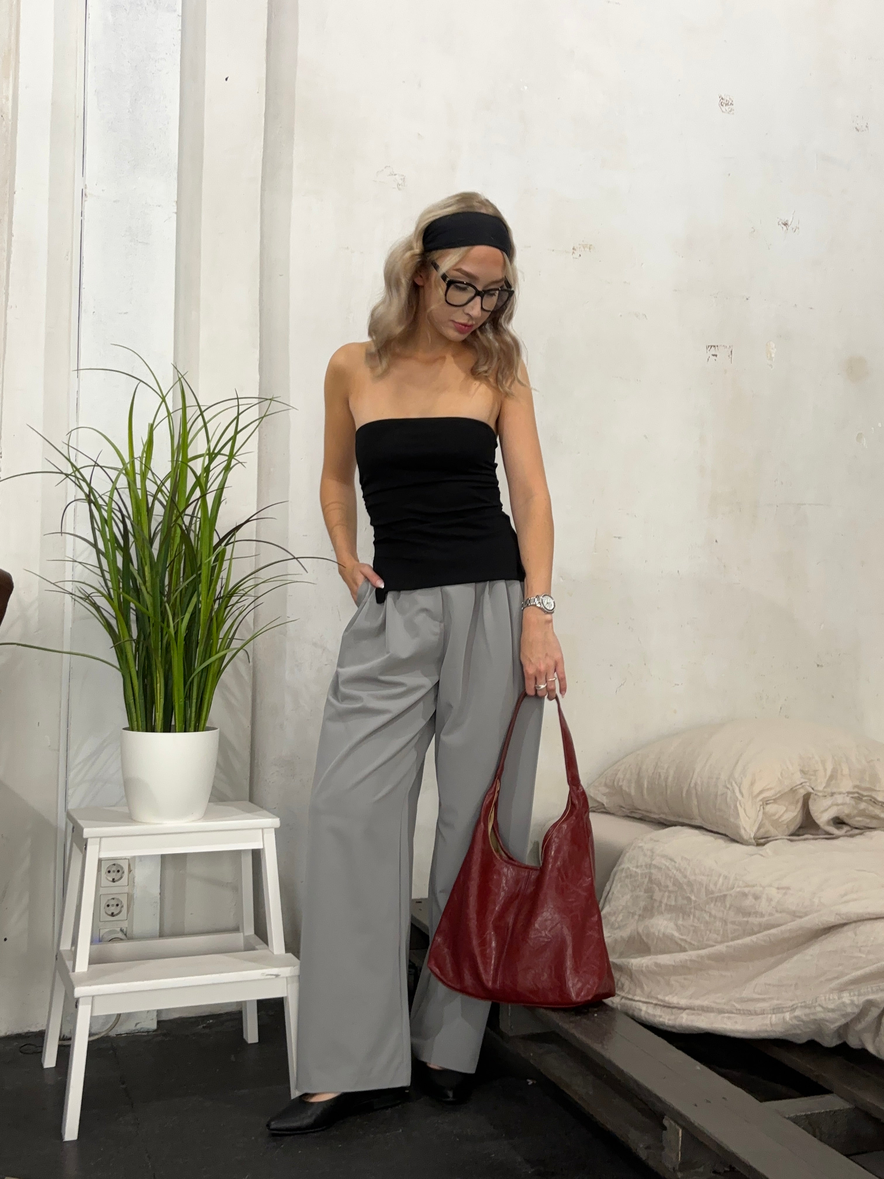 Sylvia™ Crimson Luxe Leather Satchel