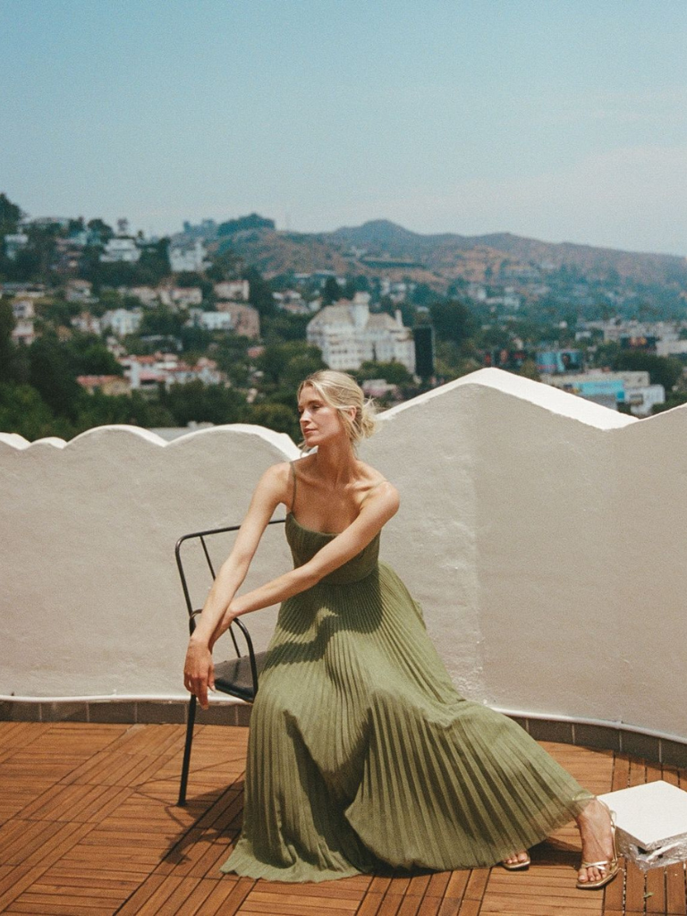 Sylvia™ – Pleated Midi Evening Dress
