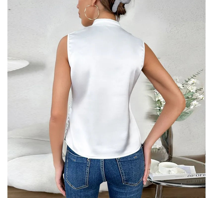 Sylvia™ | Classic Sleeveless Solid Blouse