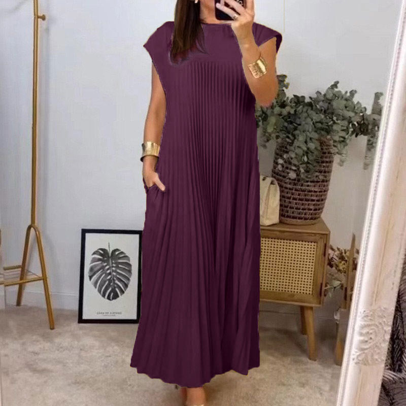 Sylvia™ – Pleated Sleeveless Maxi Dress