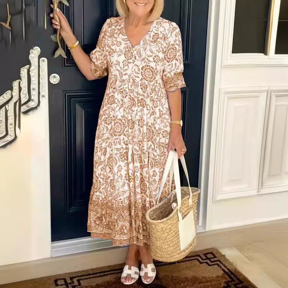 Sylvia™ – Bohemian Floral Maxi Dress