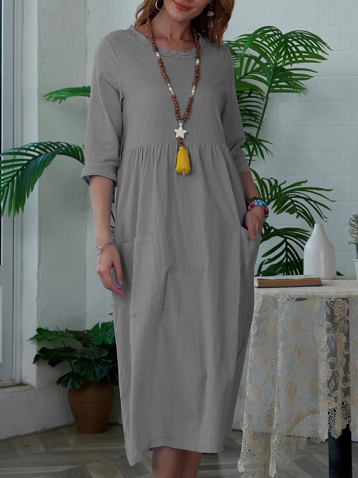Sylvia™ – Relaxed Pocket Midi Dress