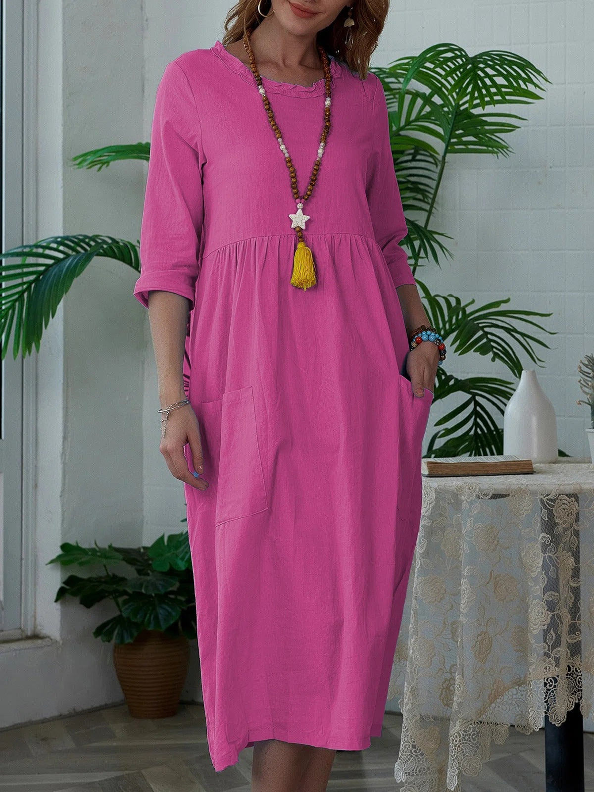 Sylvia™ – Relaxed Pocket Midi Dress
