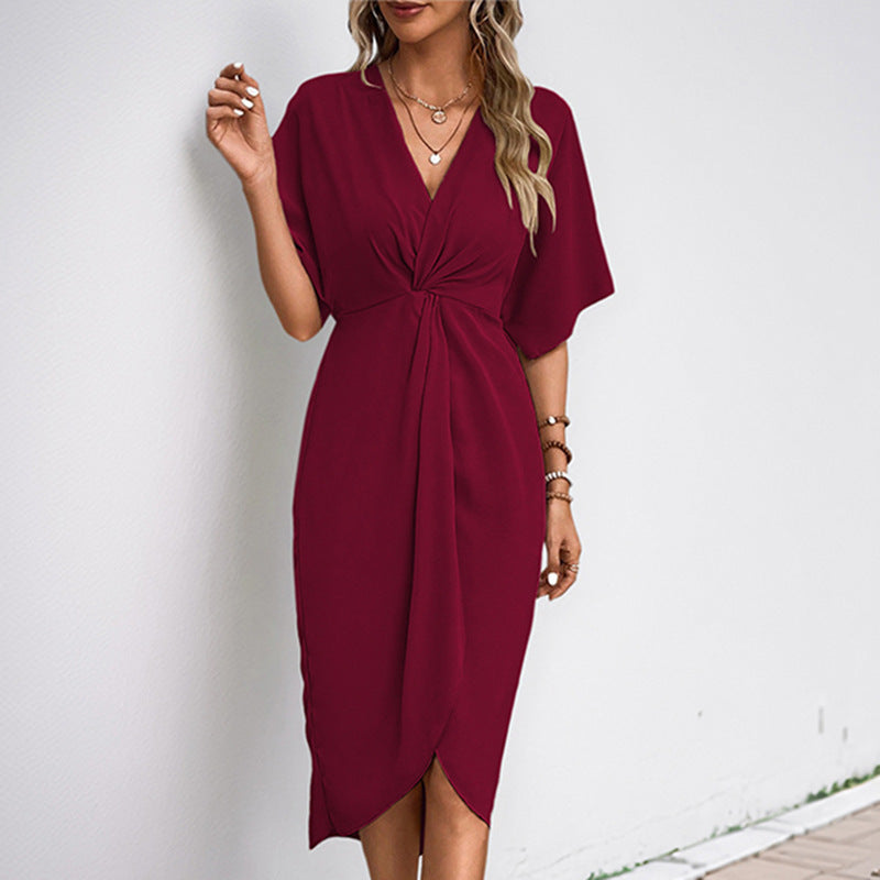 Sylvia™ – Twist Front Midi Dress