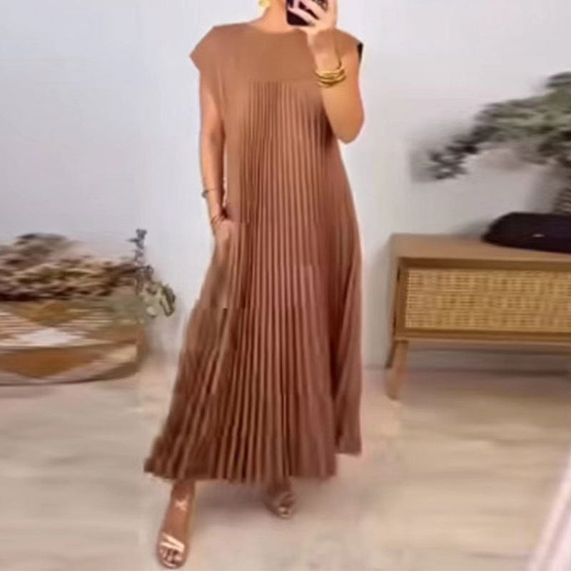 Sylvia™ – Pleated Sleeveless Maxi Dress