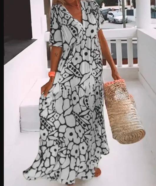 Sylvia™ – Printed Flowy Maxi Dress