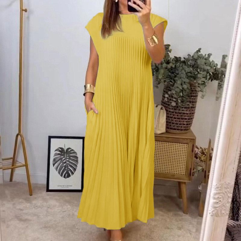 Sylvia™ – Pleated Sleeveless Maxi Dress